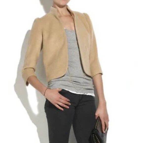 SMYTHE camel hair cropped bolero jacket - Picture 2 of 10